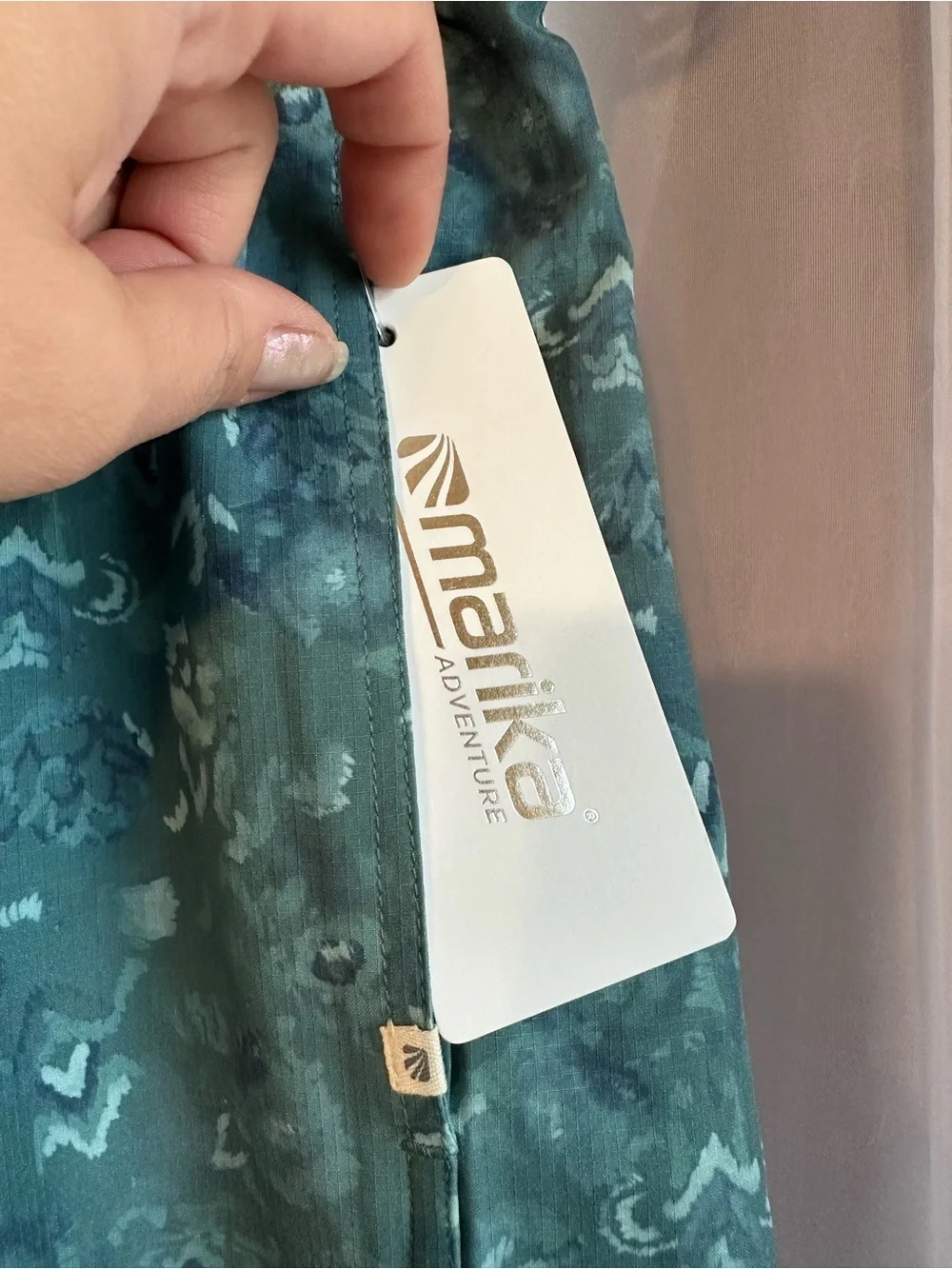 Marika Teal Patterned Ripstop Athletic Shorts Size XXL